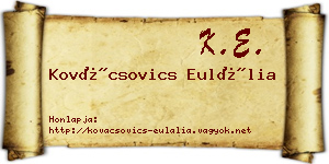 Kovácsovics Eulália névjegykártya